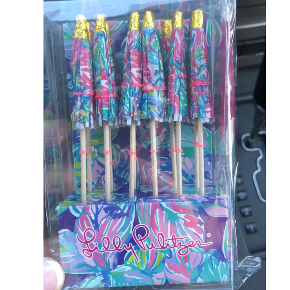 Lilly Pulitzer drink umbrellas